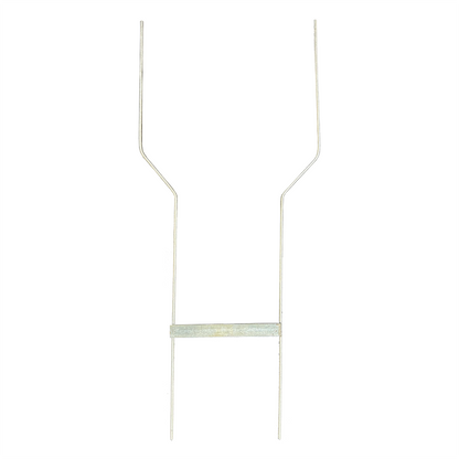 Front view of a heavy-duty galvanized steel step stake with crossbar support, designed for corrugated plastic yard signs and built for long-lasting outdoor performance.