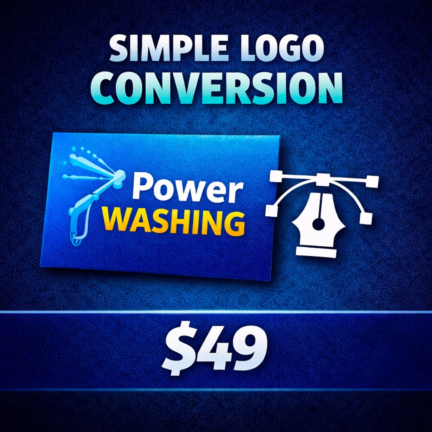 Simple logo conversion service by WCR Marketing converting power washing logo into clean editable vector artwork for print
