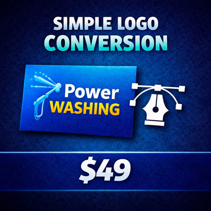 Simple logo conversion service by WCR Marketing converting power washing logo into clean editable vector artwork for print
