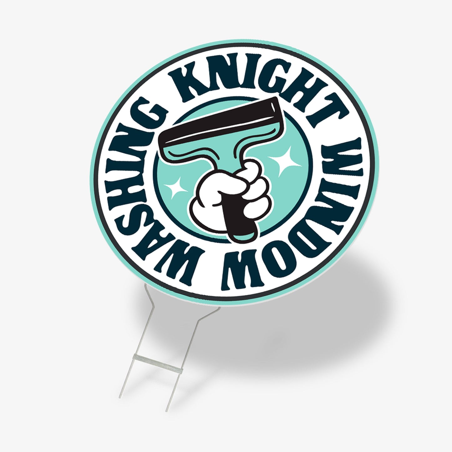 Die-cut round yard sign