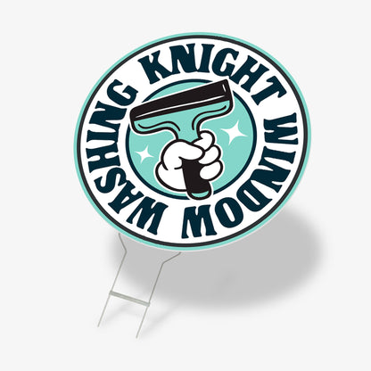 Die-cut round yard sign